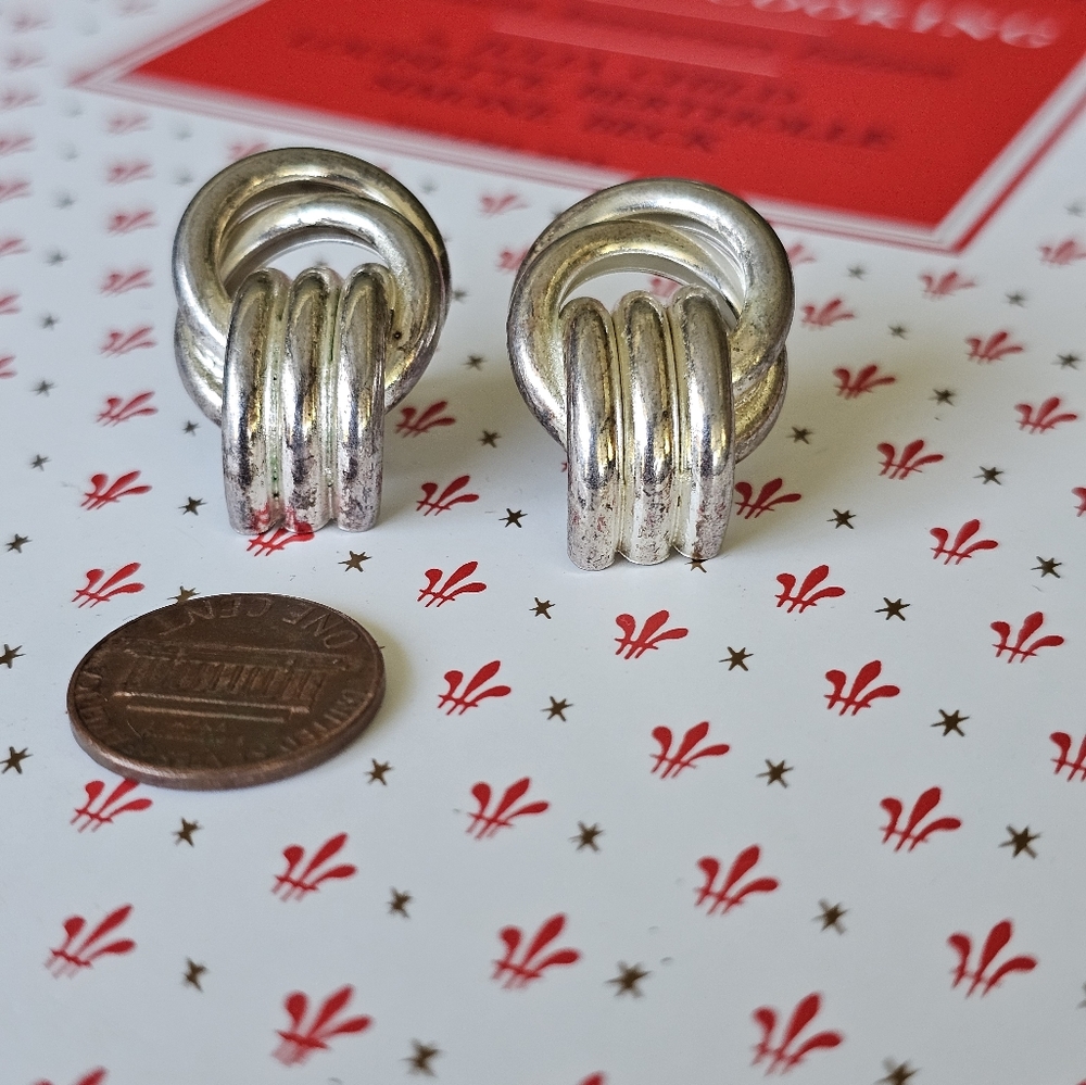 Bundle of 3 Pairs of Mad Men Era Ladies Fashion Clip Back Earrings.